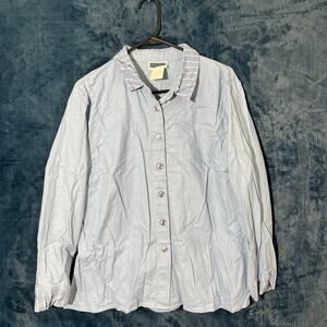 Prophecy LINEN Blend‎ Blue Casual Button Down Shirt Mens Size Large